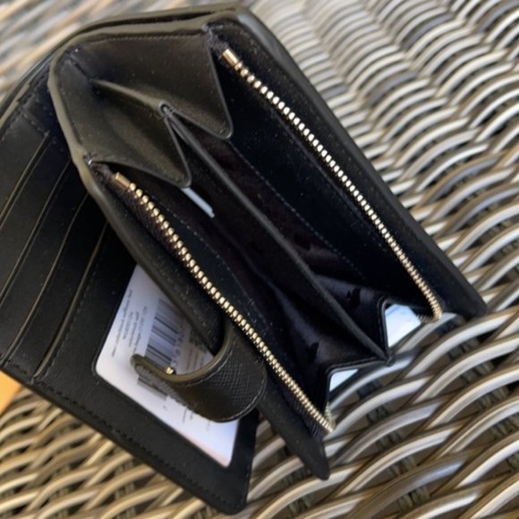 Kate Spade Staci Colorblock Medium Compact Bifold Wallet Warm Beige Multi - Picture 12 of 16